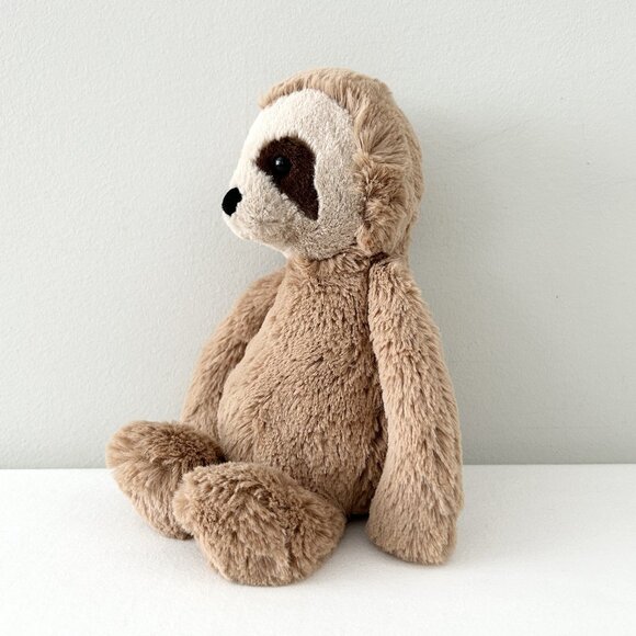 JELLYCAT Bashful Sloth Plush 11” Stuffed Animal Toy Hard Eyes Brown Retired - Picture 2 of 8